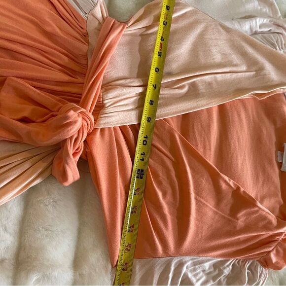Calvin Klein color block Surplice Faux Wrap Dress in blossom,peach & cream SZ12 - Picture 14 of 16